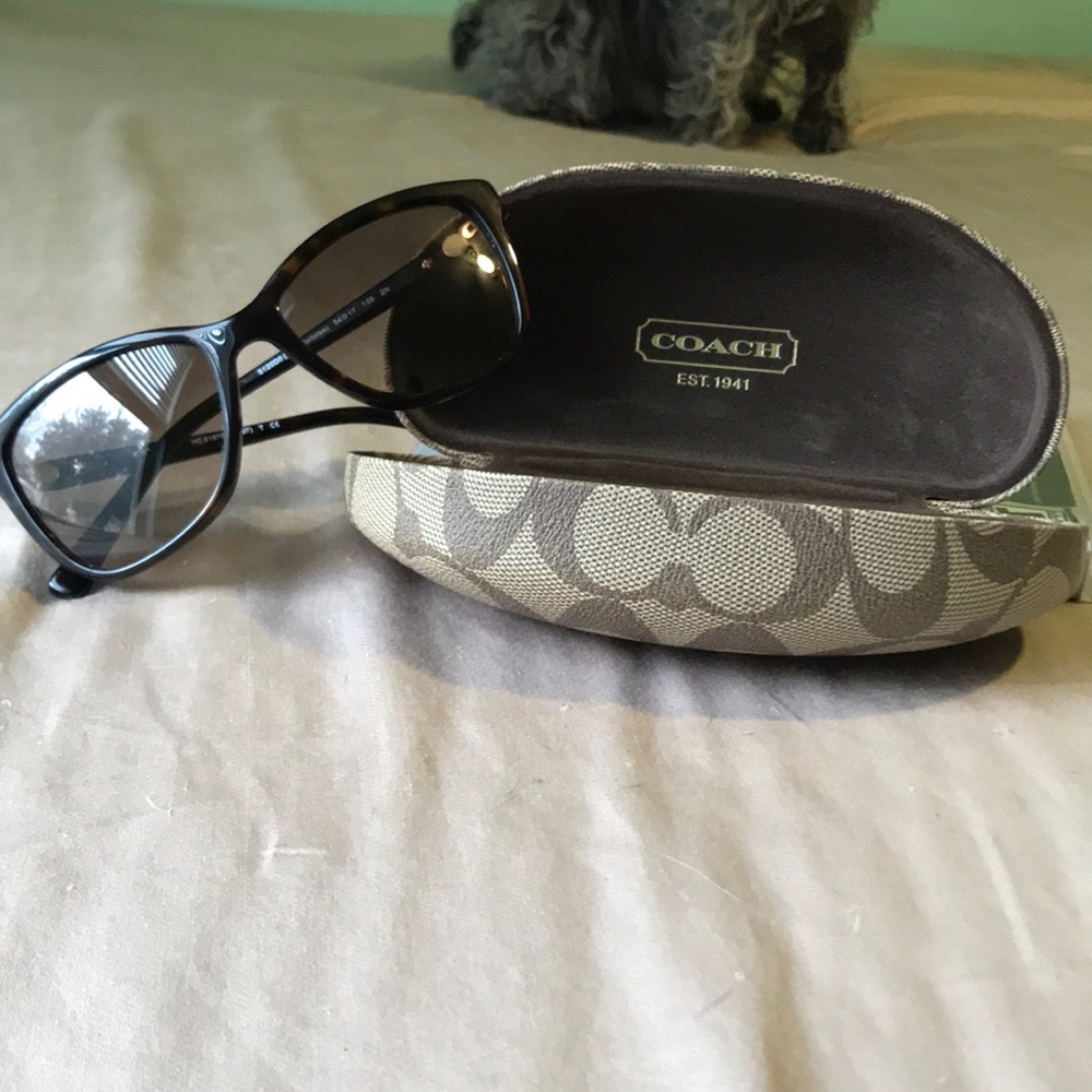 Dark Tortoise Silver/Gold Flower Coach Sunglasses